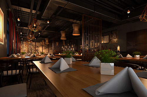 宝山简约大气中式风格餐厅设计装修效果图