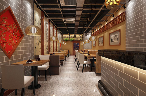 宝山传统中式餐厅餐馆装修设计效果图