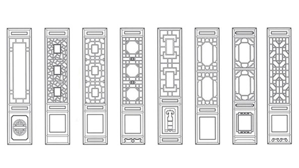 宝山喜迎门中式花格CAD设计图样式大全